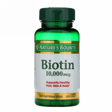Nature's Bounty, ビオチン、10,000 mcg、急速放出ソフトジェル120粒