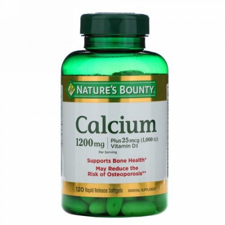 Nature's Bounty, Calcium Plus Vitamin D3, 1,200 mg, 120 Rapid Release Softgels