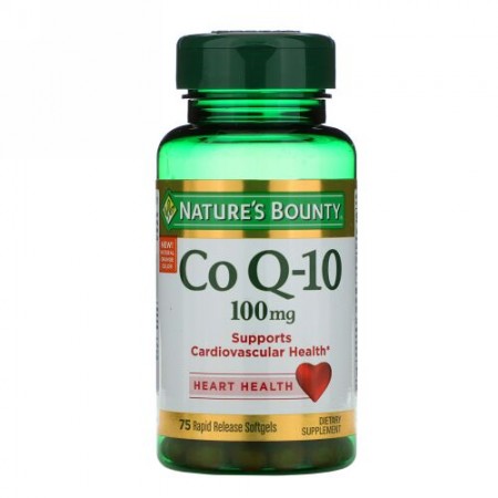 Nature's Bounty, コエンザイムQ10、100mg、速放性ソフトゲル75個