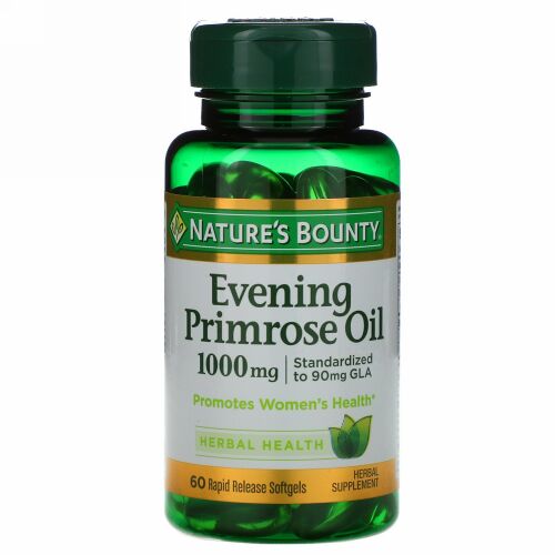 Nature's Bounty, イブニングプリムローズオイル、1,000 mg、速放性ソフトゲル60個