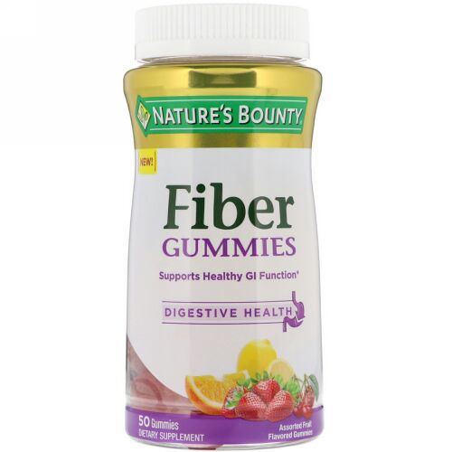 Nature's Bounty, ファイバーグミ、各種フルーツフレーバー、50グミ