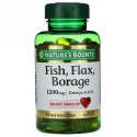 Nature's Bounty, 魚、亜麻、ルリジサ、1,200 mg、速放性ソフトジェル72個