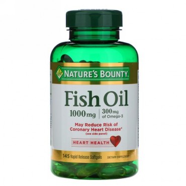 Nature's Bounty, Fish Oil, 1,000 mg, 145 Rapid Release Softgels