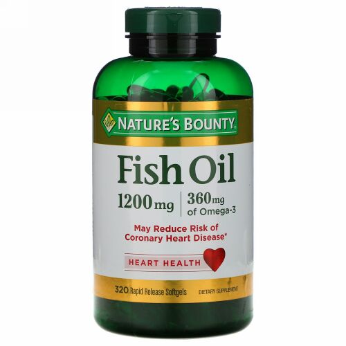 Nature's Bounty, フィッシュオイル、1200 mg、320ソフトゲル