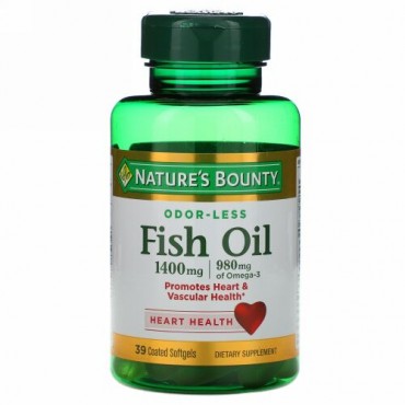 Nature's Bounty, Fish Oil, 1400 mg, 39 Coated Softgels