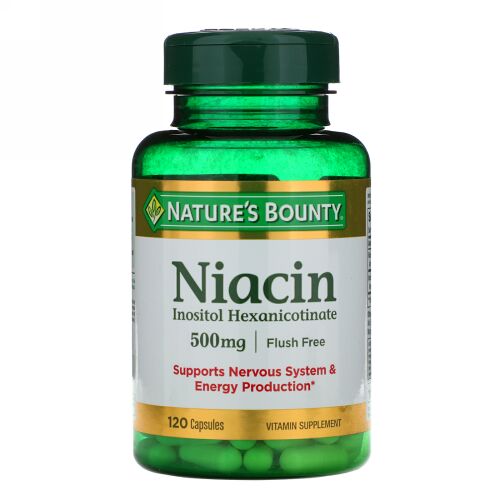 Nature's Bounty, フラッシュフリーナイアシン、 500 mg、 120カプセル