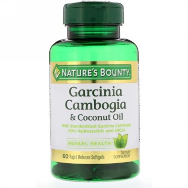 Nature's Bounty, Garcinia Cambogia & Coconut Oil, 60 Rapid Release Softgels (Discontinued Item)