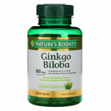 Nature's Bounty, ギンクゴ・ビロバ, 60 mg, 200 カプセル