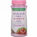 Nature's Bounty, オプティマルソリューション、髪・肌・爪、イチゴ風味、グミ80粒