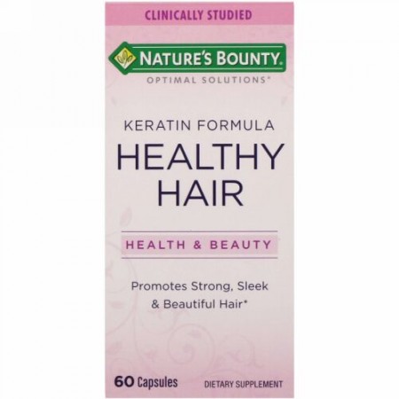 Nature's Bounty, オプティマルソリューション、健康な髪のためのケラチンフォーミュラ、60カプセル (Discontinued Item)