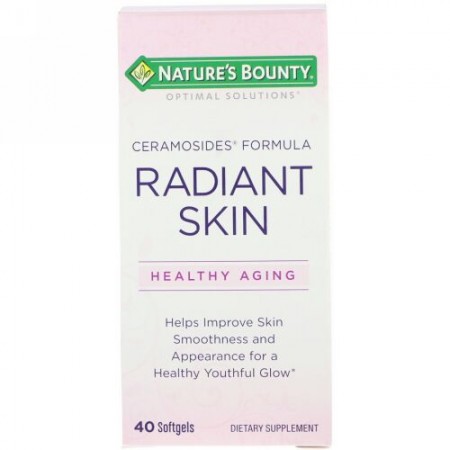 Nature's Bounty, オプティマルソリューション、艶のある肌のためのセラモサイドフォーミュラ、40ソフトジェル (Discontinued Item)