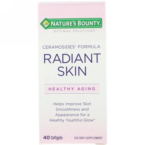 Nature's Bounty, オプティマルソリューション、艶のある肌のためのセラモサイドフォーミュラ、40ソフトジェル (Discontinued Item)