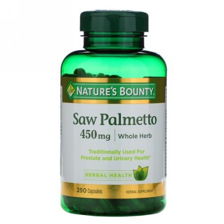 Nature's Bounty, ソーパルメット, 450 mg, 250 カプセル
