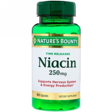 Nature's Bounty, Time Released Niacin, 250 mg, 90 Capsules (Discontinued Item)