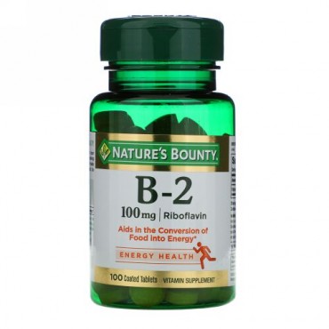 Nature's Bounty, ビタミンB - 2、100mg、100糖衣錠