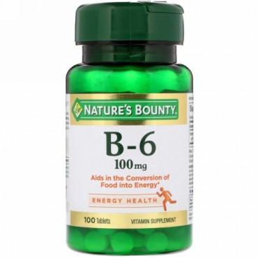Nature's Bounty, ビタミンB-6、 100 mg、 100タブレット (Discontinued Item)