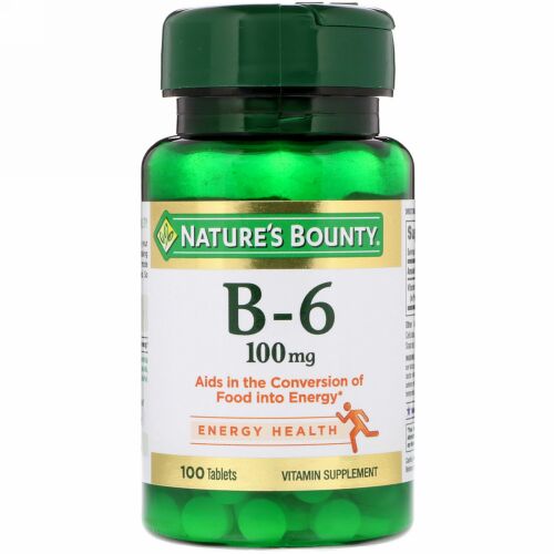 Nature's Bounty, ビタミンB-6、 100 mg、 100タブレット (Discontinued Item)