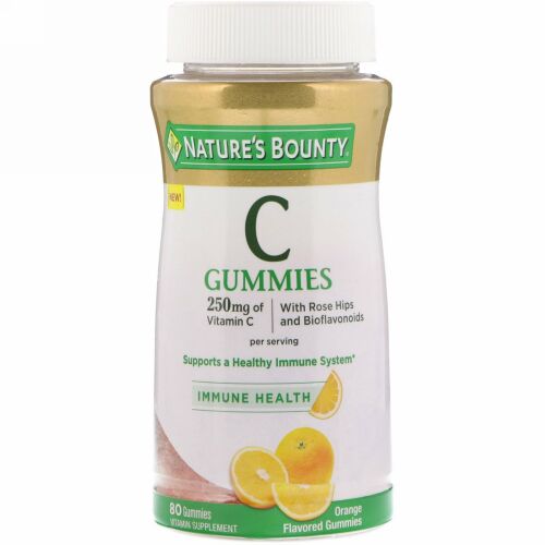 Nature's Bounty, C Gummies, Orange, 250 mg, 80 Gummies