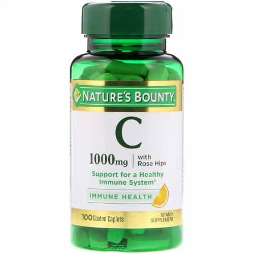 Nature's Bounty, Vitamin C with Rose Hips, 1,000 mg, 100 Coated Caplets