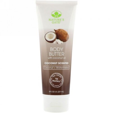 Nature's Gate, Body Butter, Coconut Scented, 8 fl oz (237 ml) (Discontinued Item)