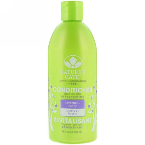 Nature's Gate, コンディショナー、補充、ラベンダー＋牡丹、18 fl oz (532 ml) (Discontinued Item)