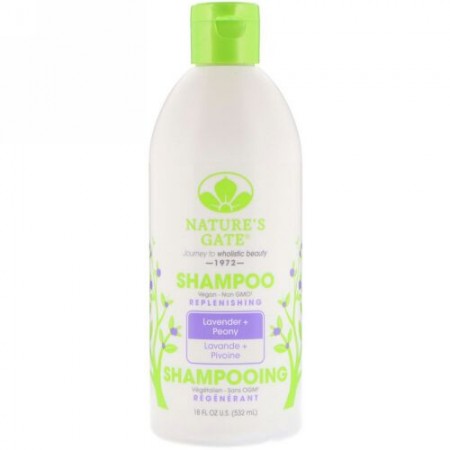Nature's Gate, シャンプー、補充、ラベンダー＋牡丹、18 fl oz (532 ml) (Discontinued Item)
