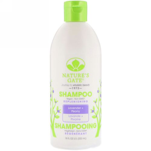 Nature's Gate, シャンプー、補充、ラベンダー＋牡丹、18 fl oz (532 ml) (Discontinued Item)