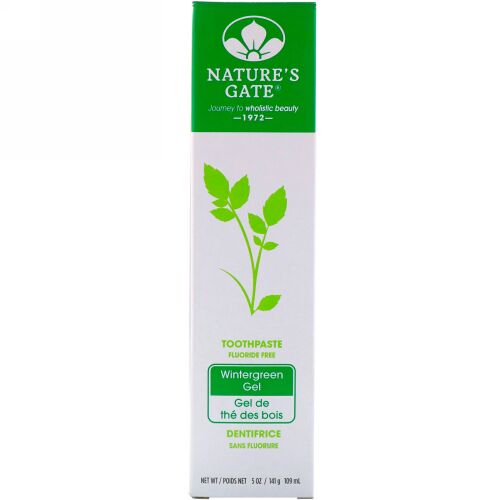 Nature's Gate, 天然歯磨き粉、フッ素不使用、ウィンターグリーン ジェル、5 オンス (141 g) (Discontinued Item)