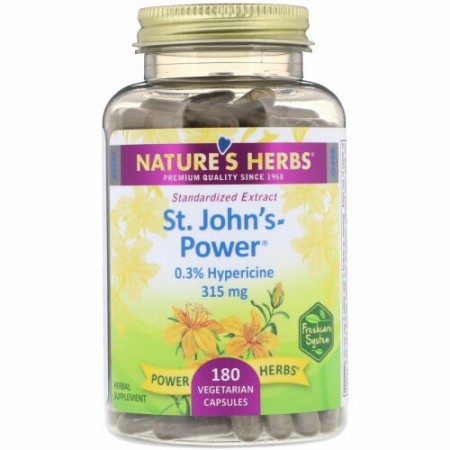 Nature's Herbs, St. John's-Power, 315 mg, 180 Vegetarian Capsules (Discontinued Item)