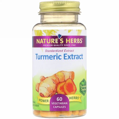 Nature's Herbs, ターメリックエキス、60ベジタリアンカプセル (Discontinued Item)