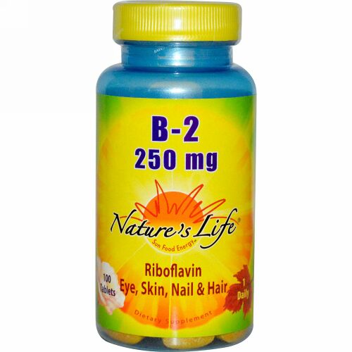 Nature's Life, B-2 リボフラビン、 250 mg、 100錠 (Discontinued Item)