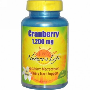 Nature's Life, クランベリー、1,200 mg、60 錠 (Discontinued Item)