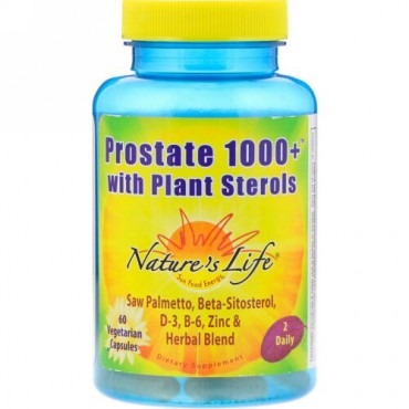 Nature's Life, Prostate 1000 + with Plant Sterols, 60 Vegetarian Capsules (Discontinued Item)