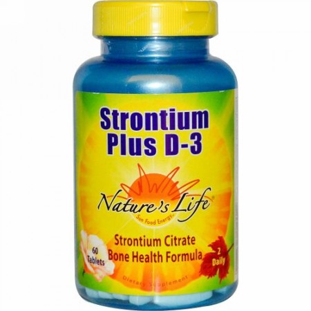 Nature's Life, ストロンチウム プラス D-3、60 錠 (Discontinued Item)