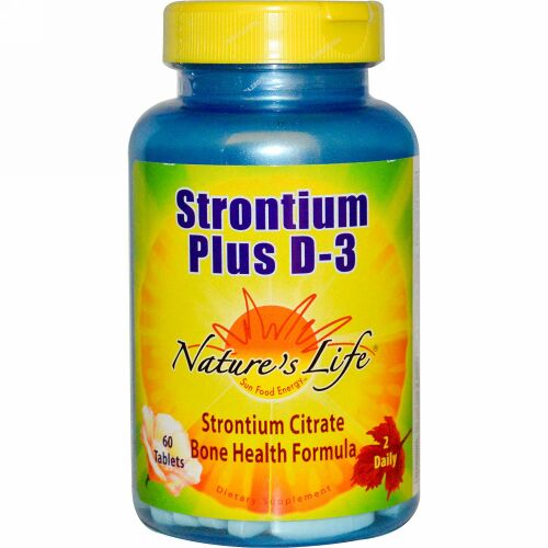 Nature's Life, ストロンチウム プラス D-3、60 錠 (Discontinued Item)