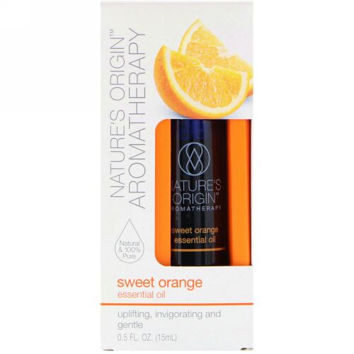 Nature's Origin, アロマテラピー、エッセンシャルオイル、スイートオレンジ、0.5液量オンス (15 ml) (Discontinued Item)