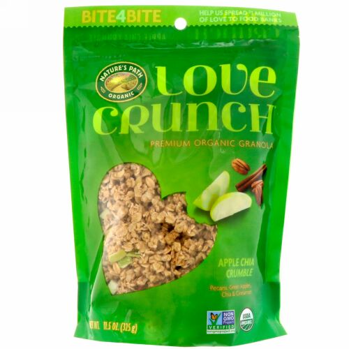 Nature's Path, ラブクランチ、プレミアムオーガニックグラノーラ、アップルチアクランブル、11.5 oz (325 g)
