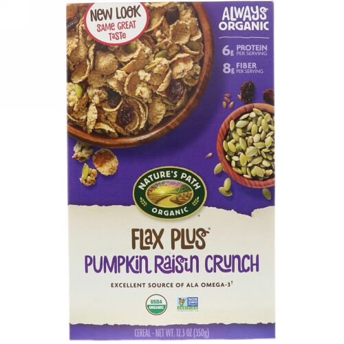 Nature's Path, Organic, Flax Plus Cereal, Pumpkin Raisin Crunch, 12.3 oz (350 g) (Discontinued Item)