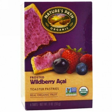 Nature's Path, オーガニック フロスト・トースターペストリー, ワイルドベリー・アサイ, 6 タルト , 各 52 g (Discontinued Item)