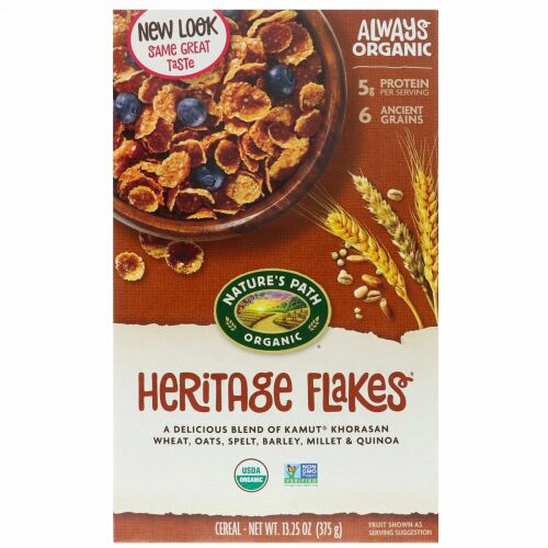 Nature's Path, オーガニック・ヘリテージ・フレークシリアル、13.25 オンス(375 g)