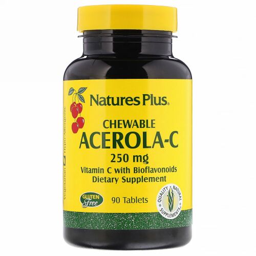 Nature's Plus, アセロラ-C、チュアブル、250mg、90錠