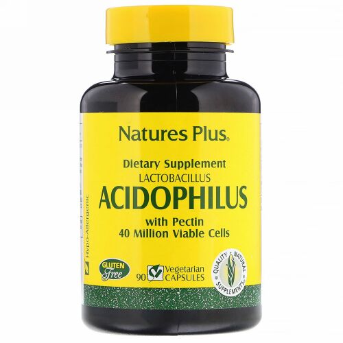 Nature's Plus, アシドフィルス、ラクトバシラス、ベジキャップ 90 錠