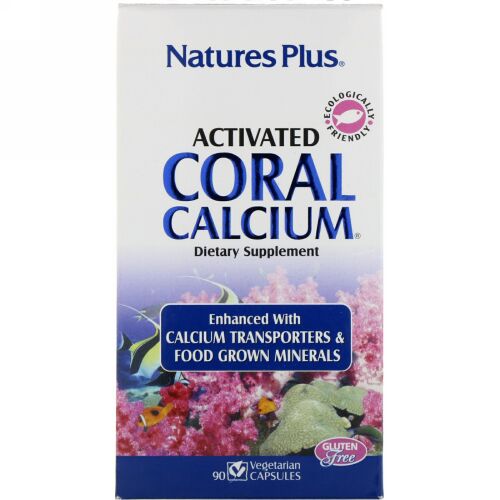 Nature's Plus, アクティべ―テッド・サンゴ・カルシウム、ベジキャップ 90 錠