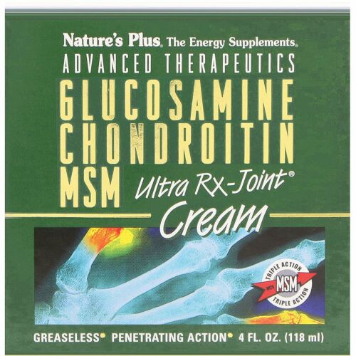 Nature's Plus, 高度な治療、グルコサミンコンドロイチンMSMウルトラRxのジョイントクリーム、4 fl oz (118 ml)