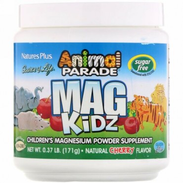 Nature's Plus, アニマルパレード、マグキッズ、子供用マグネシウム、天然チェリー風味、0.37 lb (171 g)