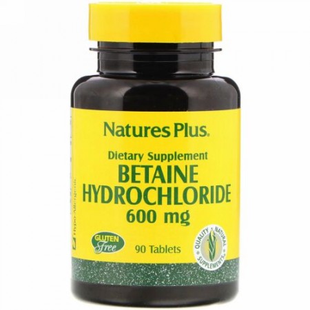 Nature's Plus, ベタイン塩酸塩, 600 mg, 90 錠