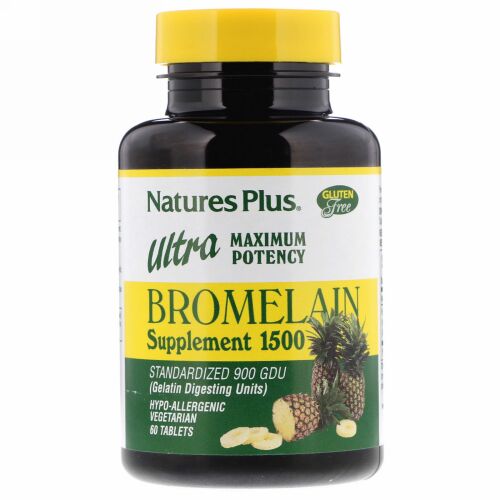Nature's Plus, Bromelain Supplement 1500, Ultra Maximum Potency, 60 Tablets