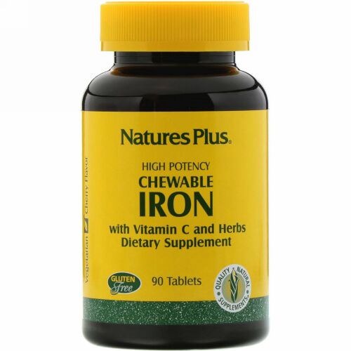 Nature's Plus, チュアブルアイアン、チェリー風味、90錠