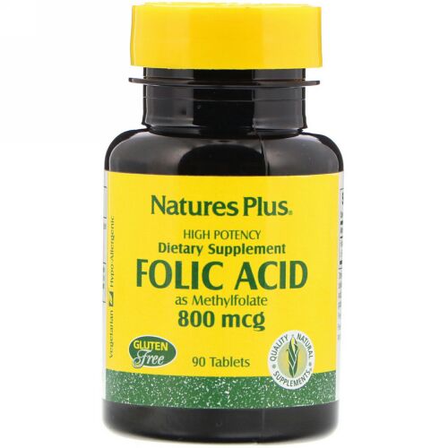 Nature's Plus, 葉酸、800mcg、90錠