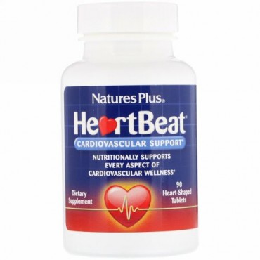 Nature's Plus, ハートビート、循環器サポート、ハート型錠剤90錠